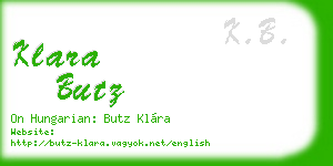 klara butz business card